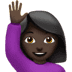 🙋🏿‍♀️ woman raising hand: dark skin tone display on Apple